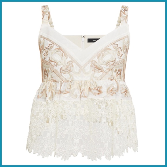 BCBGMaxAzria Tops - 🏷 🆕 BCBGMaxAzria Embroidered Peplum Tank Top